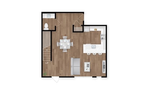 Floor plan for 2 beds, 2.5 baths, 1630 sqft