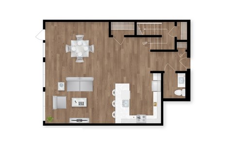 Floor plan for 2 beds, 2.5 baths, 1831 sqft