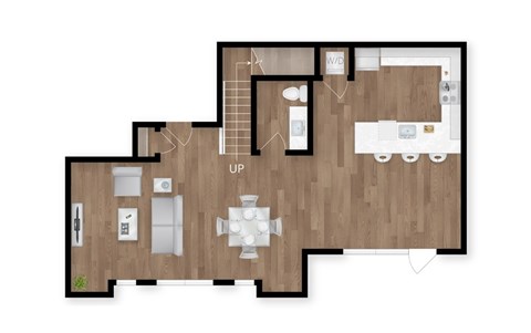Floor plan for 3 beds, 2.5 baths, 2012 sqft