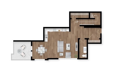 Floor plan for 3 beds, 2.5 baths, 2048 sqft