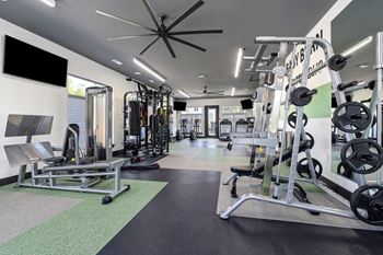 24-Hour state-of-the-art fitness center with echelon bike and mirror