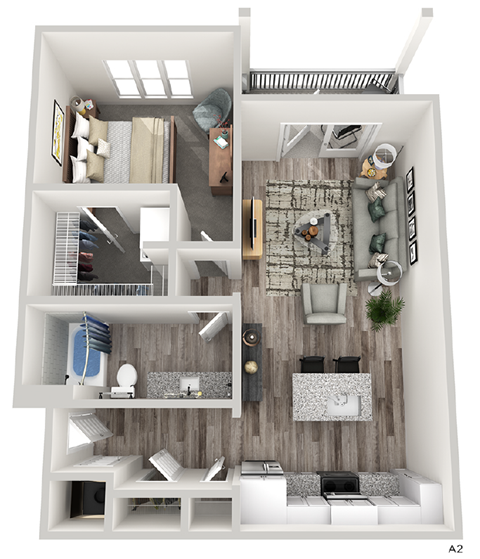 Floor plan for 1 bed, 1 bath, 813 sqft