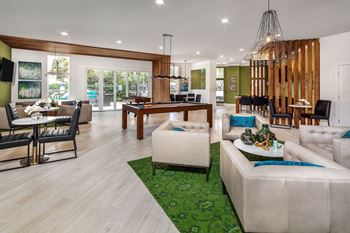 Game room with pool table