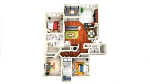 Floor plan for 3 beds, 2.5 baths, 1582 sqft