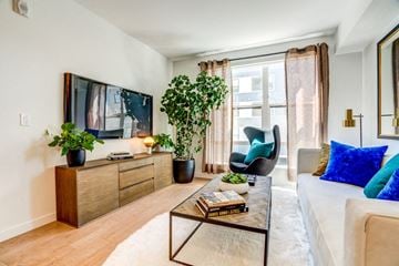South San Francisco apartment for rent - a living room with a couch and a coffee table