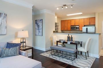 Annapolis apartment for rent - a living room and kitchen with a couch and a table