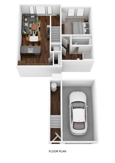 Floor plan for 1 bed, 1 bath, 687 sqft