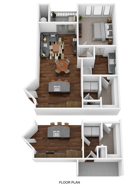 Floor plan for 1 bed, 1 bath, 783 sqft