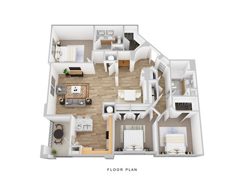 Floor plan for 3 beds, 2 baths, 1553 sqft