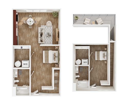 Floor plan for studio, 1 bath, 593 sqft