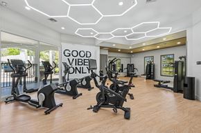 Palm Harbor apartment for rent - A gym with a sign that says "Good Vibe Only".