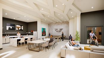 Resident clubhouse with social kitchen