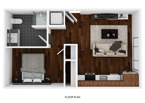Floor plan for studio, 1 bath, 452 sqft