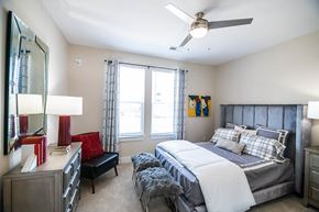 Charlotte apartment for rent - model interior bedroom with windows