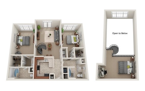 Floor plan for 2 beds, 2 baths, 1575 sqft