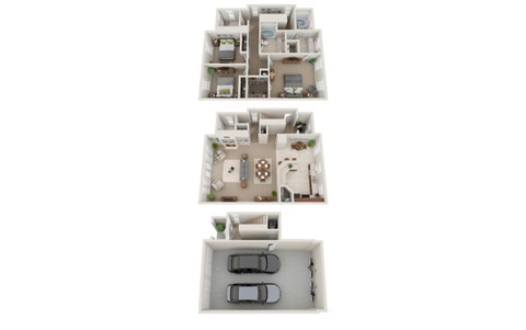 Floor plan for 3 beds, 2.5 baths, 2262 sqft