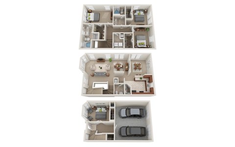 Floor plan for 4 beds, 2.5 baths, 2110 sqft
