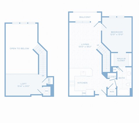 Floor plan for 1 bed, 1 bath, 816 sqft