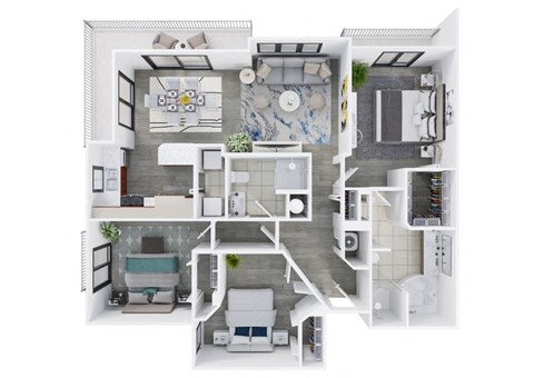 Floor plan for 3 beds, 2 baths, 1428 sqft