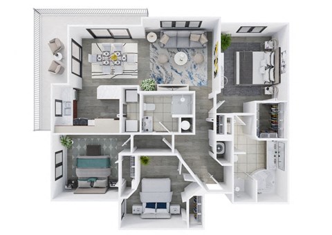Floor plan for 3 beds, 2 baths, 1432 sqft