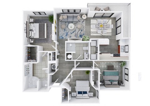 Floor plan for 3 beds, 2 baths, 1439 sqft