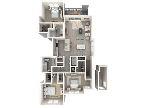 Floor plan for 3 beds, 2 baths, 1462 sqft