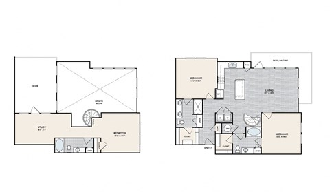 Floor plan for 3 beds, 3 baths, 1823 sqft