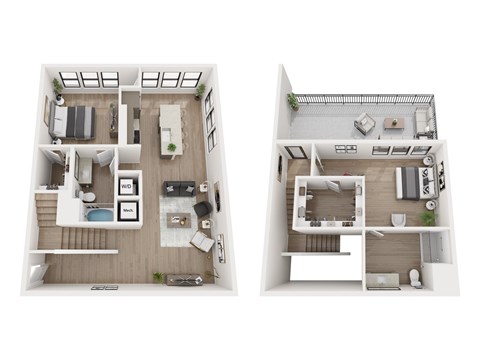 Floor plan for 2 beds, 2 baths, 1404 sqft