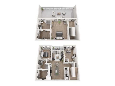 Floor plan for 2 beds, 2 baths, 1676 sqft