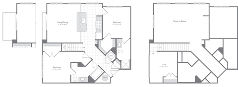 Floor plan for 2 beds, 2 baths, 1254 sqft