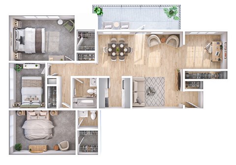 Floor plan for 3 beds, 1.5 baths, 920 sqft