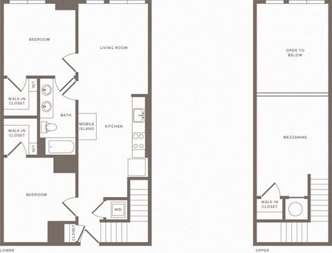 Floor plan for 2 beds, 1 bath, 1134 sqft