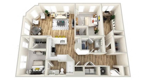 Floor plan for 2 beds, 2 baths, 1479 sqft