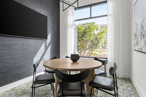 Wilmington apartment for rent - A modern dining room with a round table and chairs.