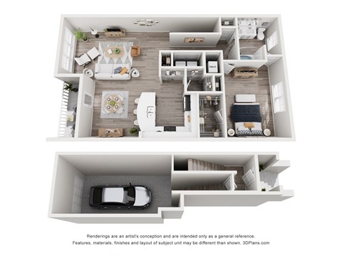 Floor plan for 1 bed, 1 bath, 1229 sqft