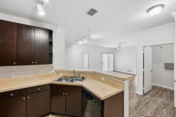 Espresso cabinets with brushed nickel pulls
