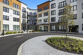 Springfield apartment for rent - A tree is in a planter in front of a building with the name METROPIATAN on it.