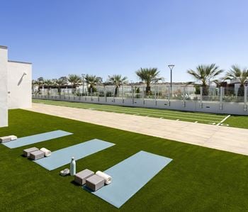 Yoga room and lawn