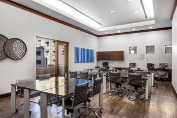 Business center with computers and internet access