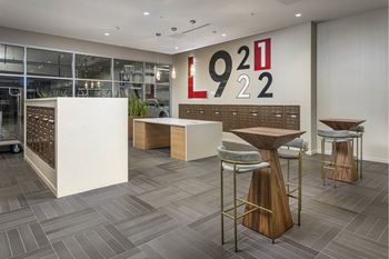 Parcel lockers in mail room