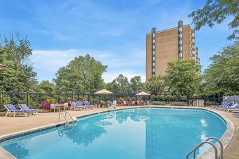 Resort-style pool with surrounding sundeck