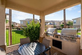 Poolside cabanas and grill with wi-fi throughout