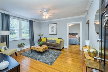 Ceiling fan in living room and master bedroom