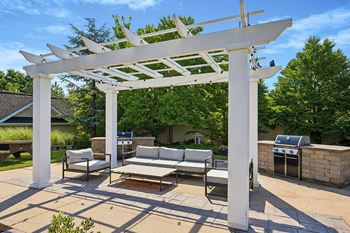 Pergola with built-in grills