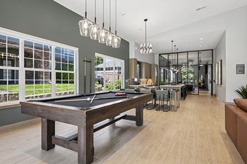 Lounge areas in clubhouse with cable/satellite tv