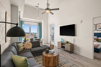 Hardwood-style flooring with plush carpet in bedrooms*