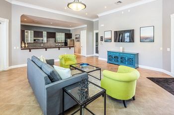 Delano at cypress creek community room with flat screen television