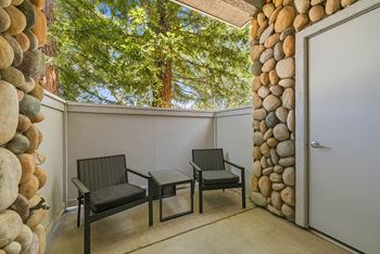 Patio or balcony with storage