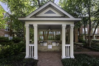 Covered grilling station