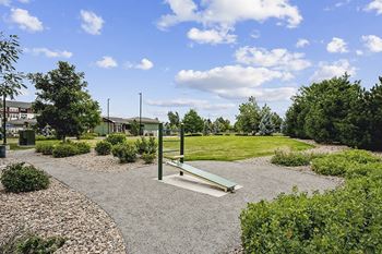 Fitness path with workout stations